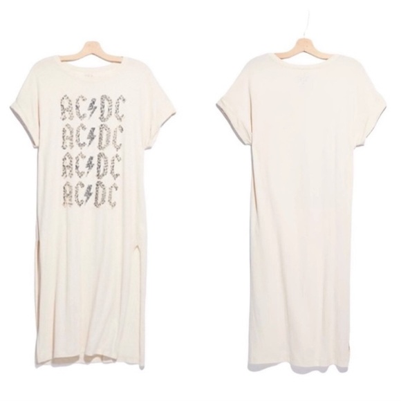 Chaser AC/DC Tee Shirt Dress Medium - Picture 1 of 6